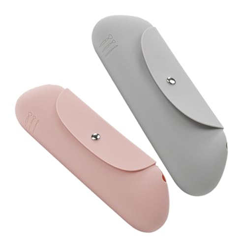 Healeved 2 Stück Kosmetiktasche Bürsten Kulturbeutel Frauen Inhaber Makeup Tasche Taschen Für Frauen Pinselhalter Reise Machen Und Reisen Make -up -Fall Pinseltasche Silikonbeutel Kieselgel von Healeved