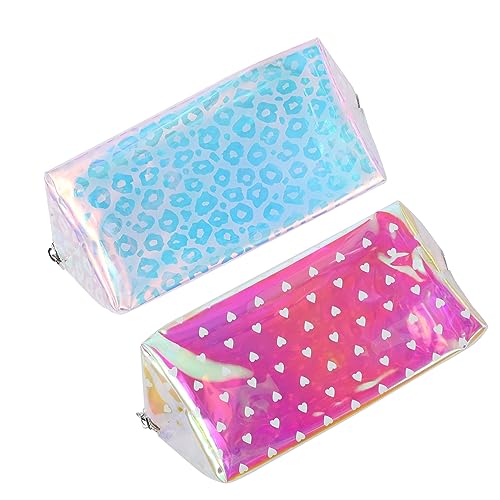 Healeved 2 Stück Kosmetiktasche Durchsichtige Make Up Tasche Make Up Pinselhalter Netztasche Make Up Organizer Tragetasche Lippenstifthalter Platz Make Up Tasche Taschen von Healeved