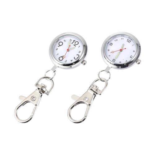 Healeved Krankenschwester Uhr 2 Stücke Minimalistische Taschenuhr mit Schlüsselschnalle Hautfreundlich Präzise Zeitmessung Tragbar für Damen Ärzte Leichte Pflegeuhr für Alltag von Healeved
