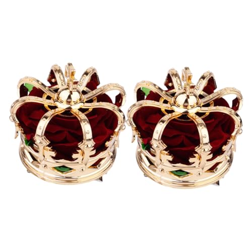Healeved 2stücke Königliche Mittelalterliche Krone Haarspange Halloween-kopfschmuck Party-kopfschmuck Haarschmuck Für Mädchen Haarkrone Accessoires Geeignet Für Cosplay von Healeved