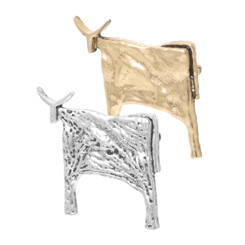 Healeved 2 Stück Kühe Brosche Vivid Cattle Shaped Anstecknadel für Kleidung Taschen Accessoires für Hochzeiten Geburtstage und von Healeved