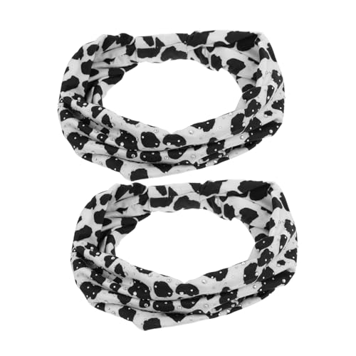 Healeved 2 Stück Leopard Print Stirnbänder Damen Elastisch mit Strasssteinen Modisch Breit Rutschfest für Sport Yoga Workout und Freizeit von Healeved