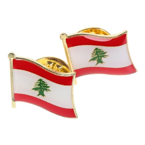 Healeved 2 Stück Libanesische Flaggenbrosche Metall Emaille Anstecknadel Langlebig Leicht Tragbar Für Kleidung Rucksäcke Schals Souvenir Zubehör von Healeved