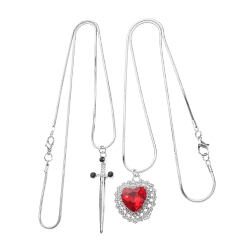 Healeved 2 Stück -Liebes-Anhänger-Set Valentinstag Schmuck für ihn und sie Symbol zierlich herren halskette personalisierte halskette Herz Anhänger Schmuck Paar Freund Mode Legierung von Healeved