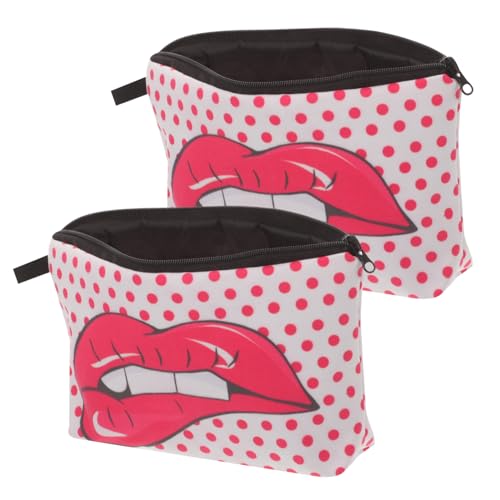 Healeved 2 Stück Lippen Kosmetiktasche Große Make Up Tasche Make Up Reiseetui Kulturbeutel Kosmetik Organizer Make Up Aufbewahrungstasche Kosmetik Tragetasche Make Up Organizer von Healeved