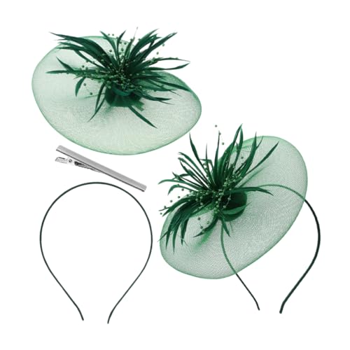 Healeved 2stücke Fascinator Stirnband Mit Netzschleier Haarschmuck Hut Kopfbedeckung Für Hochzeit Teeparty Und Bankette Für Damen von Healeved