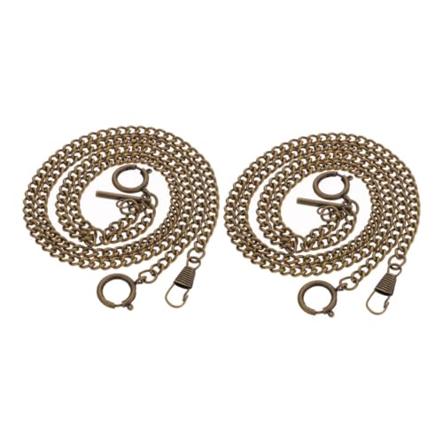 Healeved 2 Stück Metal Taschenuhrenkette Herren Vintage O link Design Robust Metall Kette für Klassische Taschenuhr Stilvolle Uhranhänger von Healeved