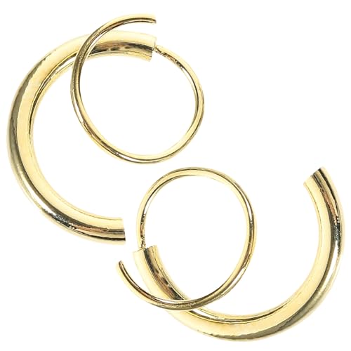 Healeved 2 Stück Minimalistische Helix Ohrringe aus Kupfer Vergoldet Verdrehte Doppelspiral Ohrstecker für Damen und Mädchen Hautfreundlich Modisches Piercing Schmuckgeschenk von Healeved