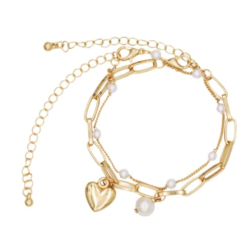 Healeved 2 Stück Mode Perlenarmbänder für Damen Stilvolle Schmuckstücke für Verstellbar Hautfreundlich Frühlingfest Weihnachten von Healeved