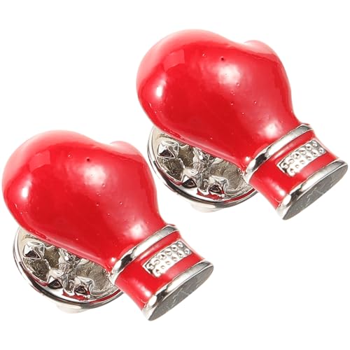 Healeved 2 Stück Moderne Boxhandschuh Broschen aus Metall Modische Herren Anstecknadeln Kreative Sportabzeichen Vielseitige Kleidung Dekoration Geschenk für Männer und Sportfans von Healeved
