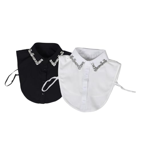 Healeved 2stücke Kragen Dickey Für Frauen Abnehmbare Falscher Kragen Hemd Bluse Für Dame von Healeved