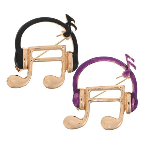 Healeved 2 Stück Musik Anstecknadeln Musiknoten Kopfhörer Brosche Für Frauen Und Mädchen Schal Pullover Anstecknadeln Hochzeit Weihnachten Kostüm Zubehör von Healeved