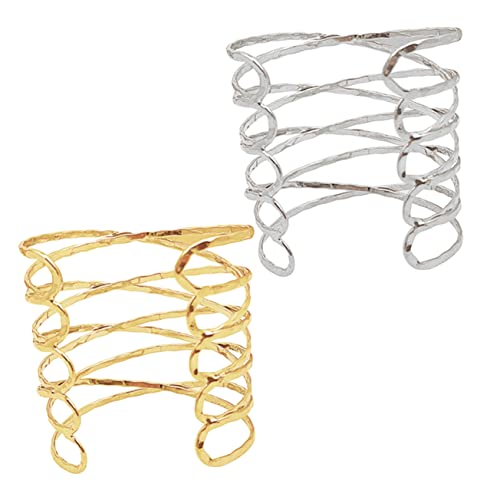Healeved 2 Stück Netzmetallarmband Women Armbänder Gothic-Arm Armbandmanschette Armbinde Schmuck für Armstulpen Armmanschettenschmuck für Frauen Manschette Wickelarmband Armreif Legierung von Healeved