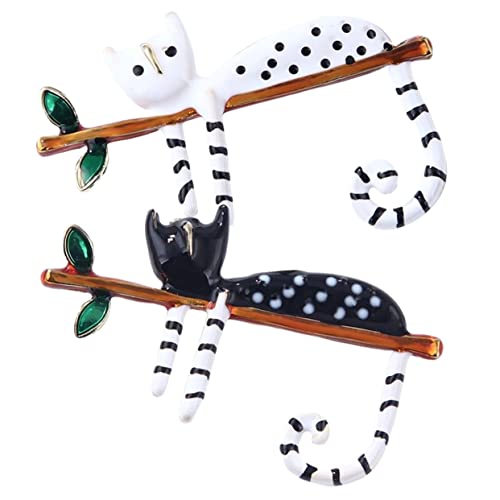Healeved 2 Stück Niedliche Katzen Broschen Emaille Anstecknadeln für Hut Jacke Kleidung Geeignet für Frauen Party Hochzeit Festival Vielseitiger Schmuck für von Healeved