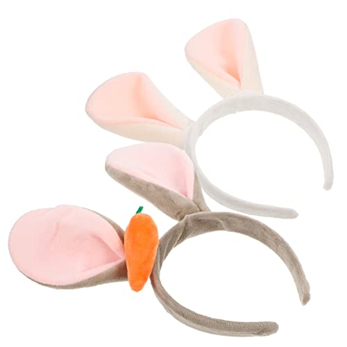 Healeved 2 Stück Niedliches Hasenohren Haarbänder für Ostern Weiche Kaninchen Stirnbänder Kleine Bunny Headbands Bequem und Strapazierfähig für Kostüm und Partydekoration von Healeved