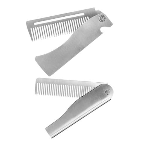 Healeved 2stücke Faltkamm Aus Für Männer Reise-haar Und Bartkamm Kompakt Und Tragbar Für Unterwegs Zum Stylen Und Glätten Von Bärten Und Schnurrbärten von Healeved