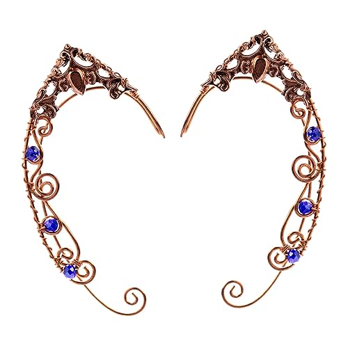 Healeved 2 Stück Ohrknochenclips mit Funkelnden Strasssteinen Kupfer Ohrclip Schmuck Modisches Accessoire für Damen Komfortabel und Langlebig für Besondere Anlässe Wie Geburtstag und von Healeved