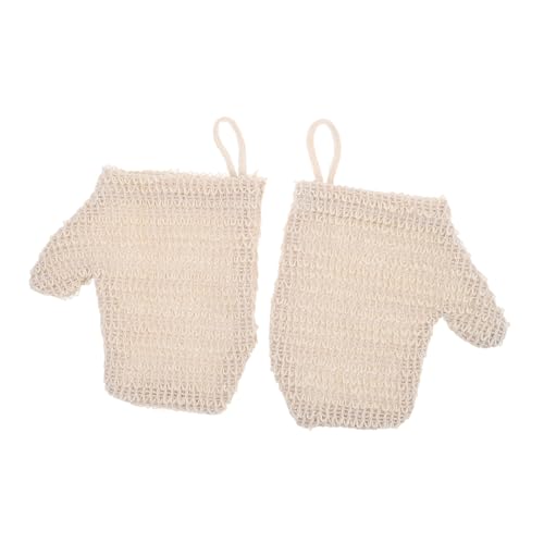 Healeved 2 Stück Peeling handschuhe aus Baumwolle und Jute Doppelseitig für Sanfte und Intensive Reinigung Wiederverwendbare Bad handschrubber für Männer und Frauen Luxuriöse Schaumbildung von Healeved