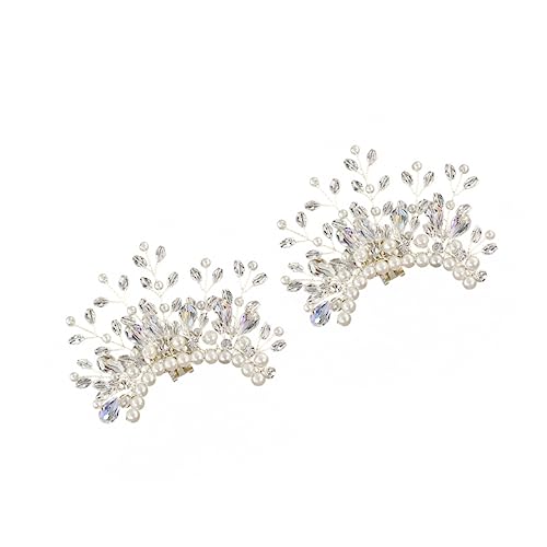 Healeved 2 Stück Perlen Schuhclips mit Abnehmbare Schnallen für Damen für Hochzeits und Partyschuhe Verleiht Jedem Schuh Einen Funkelnden Look von Healeved