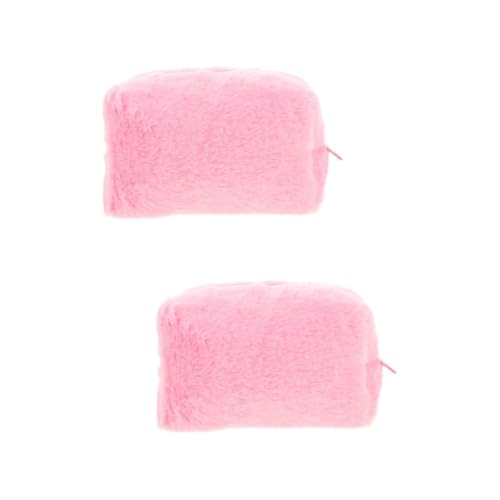 Healeved 2 Stück Plüsch Kosmetiktasche Reise Kulturbeutel Make Up Taschen Für Damen Kleine Make Up Tasche Reise Toilettenartikel Große Kapazität Reise Kosmetiktasche Make Up von Healeved