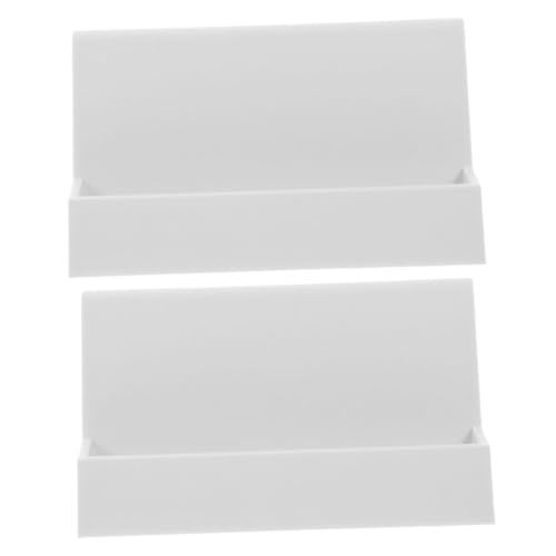 Healeved 2 Stück Praktischer Visitenkartenhalter Weiß Kompakter Langlebiger Kartenständer für Büro und Ausstellung Multifunktionaler Schreibtisch Organizer für Business Cards und von Healeved