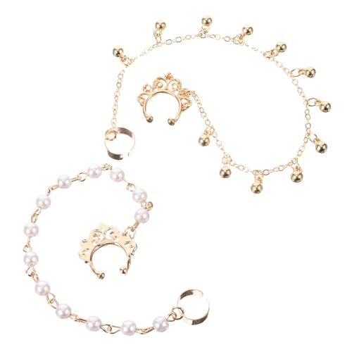 Healeved 2 Stück Punk Ohrringe Imitat Perlen Nasenring Kette mit Quaste Imitations nasenclip Damen Leichter Ohrstecker Modischer Schmuck für Verschiedene Anlässe von Healeved