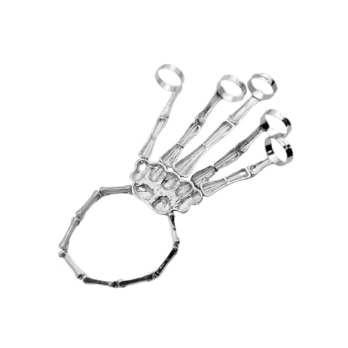 Healeved 2 Stück Punk Skeletthand Armband Legiertem Metall Auffälliges Halloween Schmuckstück für Damen Leichtes Komfortables Design für Partys Karneval und Gothic Style von Healeved
