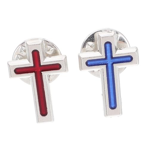 Healeved 2 Stück Religiöse Kreuz Brosche Langlebige Anstecknadeln Stilvolles Kommunion Geschenk Vielseitig für Sakramente und Formelle Anlässe Einfach zu Befestigen Herren Anzug Accessoire von Healeved