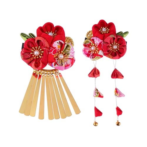 Healeved 2 Stück Retro Blüten Haarspangen Chinesische Haarschmuck Headpieces Dekorative Blütenform Handgefertigte Haarklammern für Damen Vielseitige Vintage Haarornamente für Festliche von Healeved