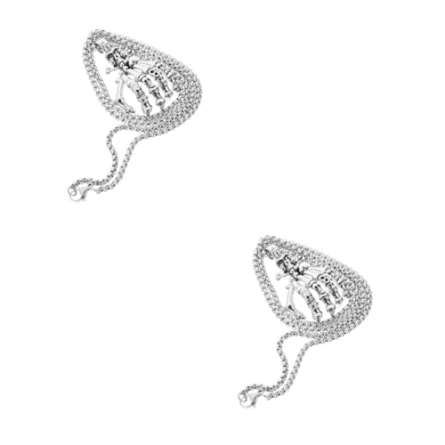 Healeved 2 Stück Retro Gothic Herren Halskette mit Halloween Schädel Anhänger Stilvolle Sweater Chain für Männer Einzigartiges für Geburtstag und Party Modischer Vintage Look von Healeved