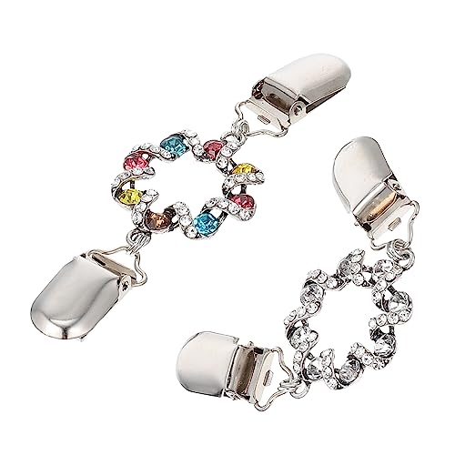 Healeved 2 Stück Mode Pullover Schal Clips Strickjacke Kragen Clip Metallschnalle Brosche für Damen Vielseitig Einsetzbar für Schals und Kleider von Healeved