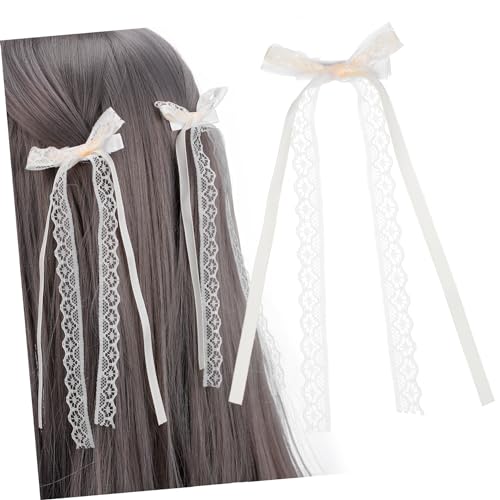 Healeved 2stücke Spitzenschleifen Clip Für Haarschmuck Haarspangen Mit Spitze Spitzen-haarschleifen Für Mädchen Und Frauen Große Schleifen Für Diverse Frisuren von Healeved
