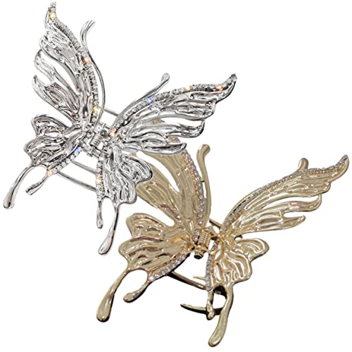 Healeved 2 Stück Schmetterlings Haarklammern für Kleine Haarclips für Dickes Haar Eleganter Haarschmuck für Mädchen für Feiern und Alltag Zufällige Farbe von Healeved