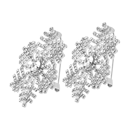 Healeved 2 Stück Schneeflocken Broschen aus Langlebiger Legierung mit Funkelnden Kristallsteinen Vielseitig als Modische Anstecknadeln für Kleidung Schals und Hüte Silberfarben Elegantes von Healeved