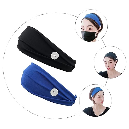 Healeved 2stücke Elastische Damen Stirnbänder Mit Maskenknopf Schweißabsorbierende Sporthaarbänder Für Fitness Und Alltag Für Optimalen Und Tragekomfort von Healeved