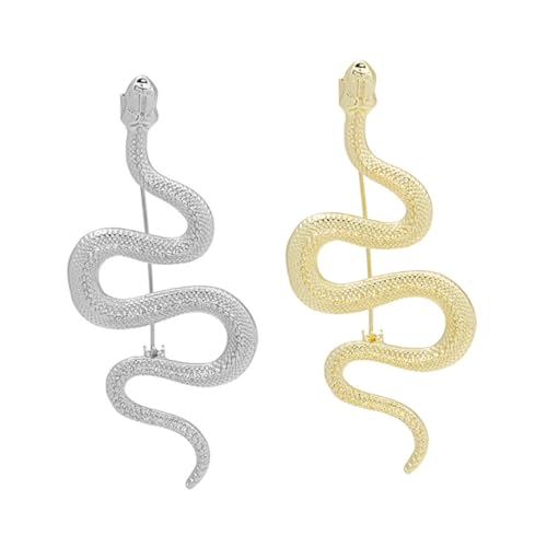 Healeved 2 Stück Snake Brooches in Gold und Silber Vintage schlangen anstecknadeln für Jacken Schals Rucksäcke Freundschafts Modische Lapel Badges für Damen und Herren von Healeved