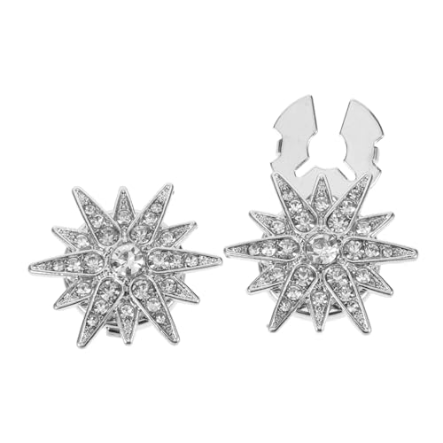 Healeved 2 Stück Strass Knopf Cover Sternform Metall Vollverzierung für Hemden Jacken Abnehmbare DIY Mode-accessoires Vielseitig Einsetzbar für Damen Herren von Healeved