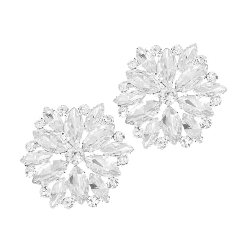 Healeved 2 Stück Strass Schuhclips Blumenform Abnehmbare Schuhdekoration aus Modische Schuhschnallen für Damen bei Hochzeiten und Partys von Healeved