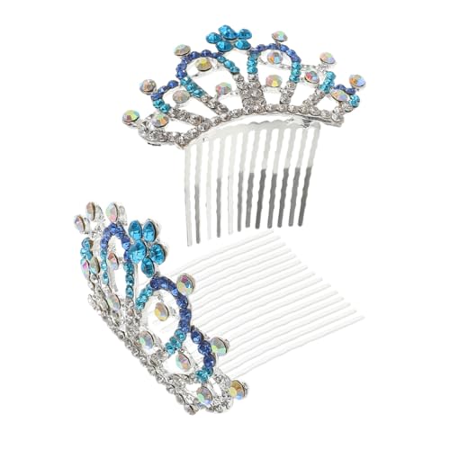 Healeved 2stücke Strass Tiara Mit Farbverlauf -haarkamm Strass-kronenornament Für Damen Haarschmuck Für Hochzeit Ball Und Besondere Anlässe von Healeved