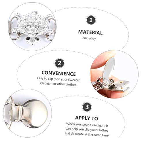 Healeved 2 Stück Strickjacken Clips Legierung Schildkrötenform mit Funkelnden Strasssteinen Broschen für Pullover und Cardigan Kleidung Accessoires von Healeved