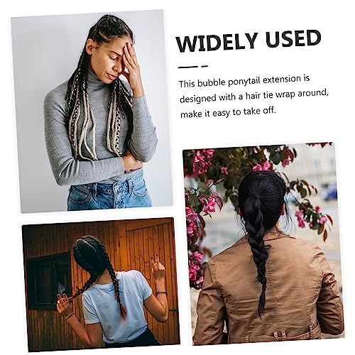 Healeved 2 Stück Synthetische Geflochtene Ponytail Extensions Natürliche Bubble Braids aus Hitzebeständigem Seidenmaterial Weiche Lange Zöpfe Leicht zu Tragen für Damen Party Festival von Healeved