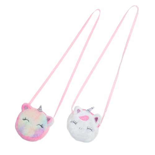 Healeved 2stücke Einhorn Tasche Damen Münztasche Lippenstifttasche Aufbewahrungstasche Für Draußen Mit Reißverschluss Kleine Umhängetasche Cartoon Beutel Für Mädchen von Healeved