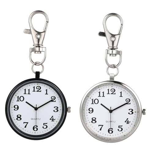 Healeved 2stücke Tasche Uhr Krankenschwester Uhr Schlüsselanhänger Krankenschwester Tasche Hängen von Healeved