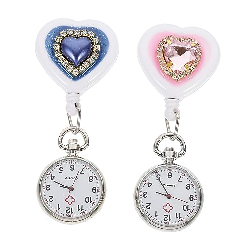 Healeved 2 Stück Taschenuhr für Krankenschwestern Leichte Uhr mit Clip Langlebig Legierung für Medizinisches Personal Studenten von Healeved