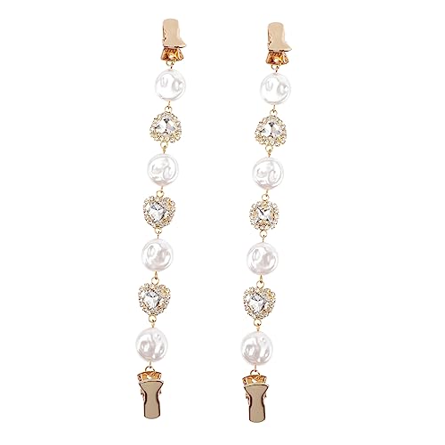 Healeved 2 Stück Teiliges Barock Perlen Cardigan Clips Sweater Clips für Damen Eleganter Exposure Sicherheitsbroschen Anstecker Leichter Schal und Pulloverhalter für Frauen von Healeved