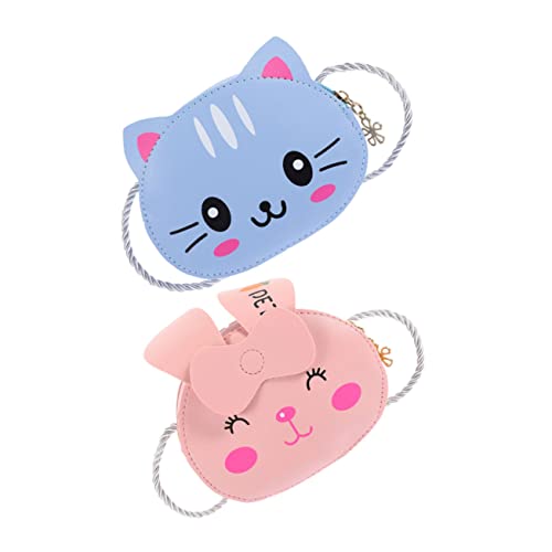 Healeved 2 Stück Teiliges Cartoon Umhängetasche Mädchen Mini Crossbody Bag mit Reißverschluss Tragbare Münzaufbewahrungstasche Weiches Strapazierfähiges Material Modisch und Großvolumig von Healeved