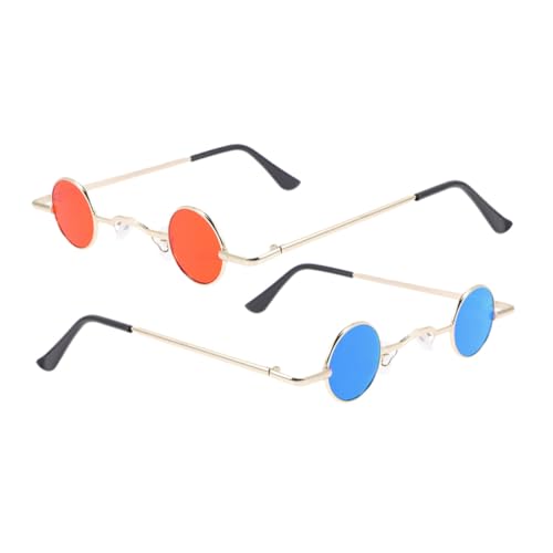 Healeved 2 Stück Teiliges Damen Retro Sonnenbrillen mit Metallrahmen Leichte Runde Mini Brillen im Vintage Punk Stil Trendige Hippie Eyewear für Alltag Reisen und Party Einsatz Healeved 2 Stück Teiliges Damen Retro Sonnenbrillen mit Metallrahmen Leichte Runde Mini Brillen im Vintage Punk Stil Trendige Hippie Eyewear für Alltag Reisen und Party Einsatz von Healeved