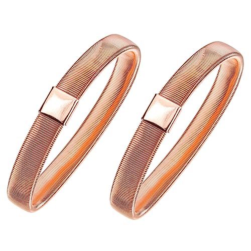 Healeved 2 Stück Teiliges Elastisches Armreif für Herren Verstellbare Armringe zur Fixierung von Hemdärmeln Elegantes Design Roségold für Formelle Anlässe von Healeved