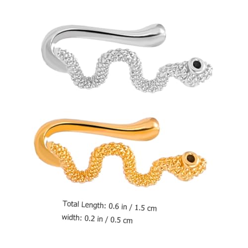 Healeved 2 Stück Teiliges Fake Nose Kupfer Nasenringe Piercing Biegsam und Modisch für Damen Vielseitiger Schmuck für Nase Ohr Tragus und Knorpel für Alltag und Party von Healeved