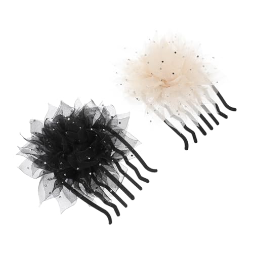 Healeved 2 Stück Teiliges Haarschmuck für Frauen Seitlicher Haarkamm mit Funkelnden Blumen Fester Halt Modischer Brautschmuck für Hochzeit Eleganter Haarschmuck für Damen und Mädchen von Healeved